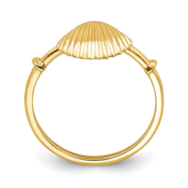 14K Gold Polished Shell Ring - Style GR1-1002053