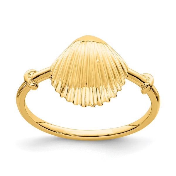 14K Gold Polished Shell Ring - Style GR1-1002053