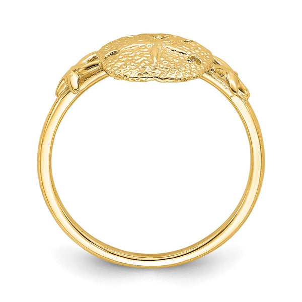 14K Gold Polished Sand Dollar Ring - Style GR1-1002054