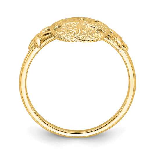 Exclusive 14K Gold Polished Sand Dollar Ring | Stylish & Affordable Elegance