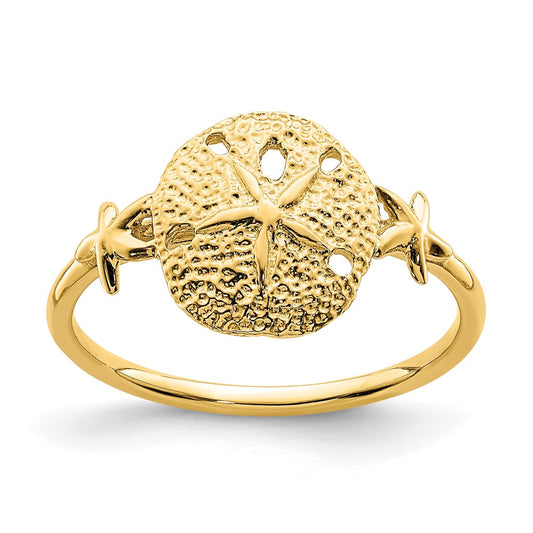 Exclusive 14K Gold Polished Sand Dollar Ring | Stylish & Affordable Elegance
