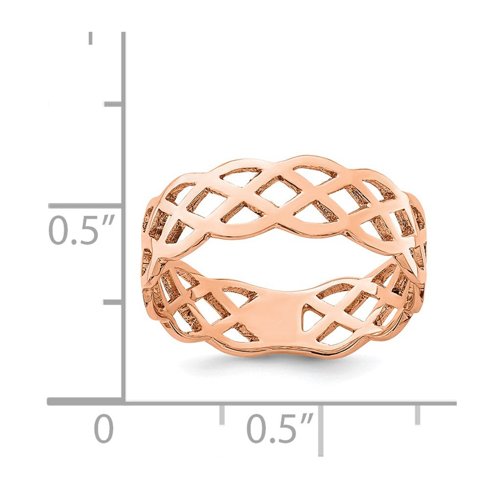 High-Quality 14K Rose Gold Woven Band Ring - Stylish & Affordable Luxury