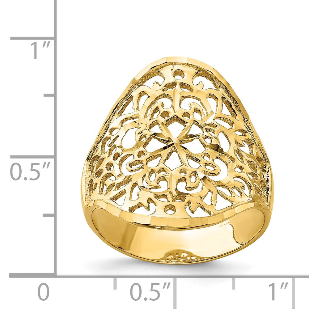 Buy Stylish 14K Gold Polished Filigree Ring - Exclusive Design, Affordable Luxury