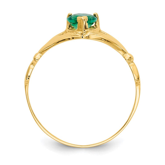 Buy Exclusive 14K Green Cubic Zirconia Claddagh Ring - Stylish & Affordable