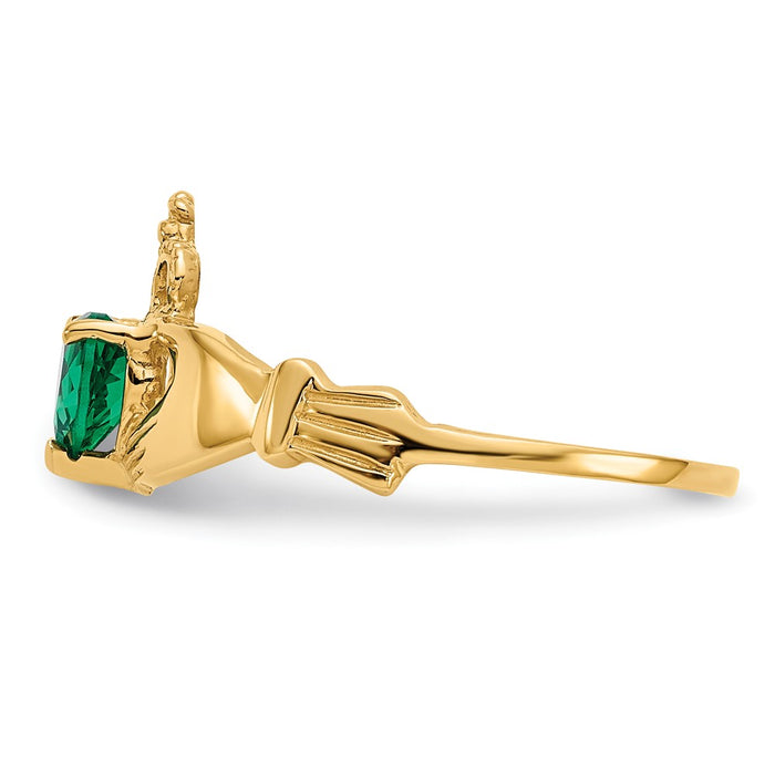 Buy Exclusive 14K Green Cubic Zirconia Claddagh Ring - Stylish & Affordable-3