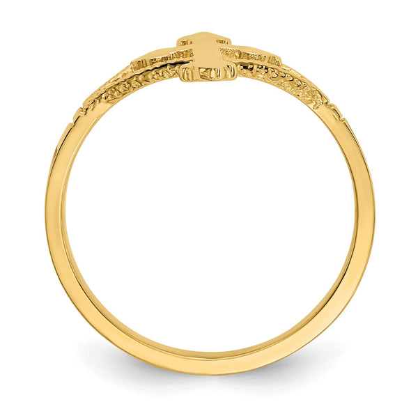 14K Gold Polished Cross Ring - Style GR1-1002064