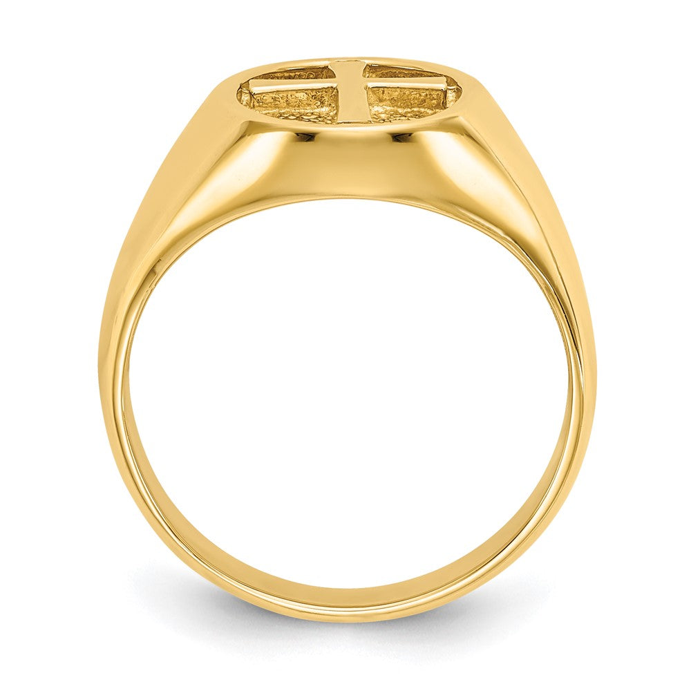 High-Quality 14K Gold Polished Eternal Life Cross Band Ring - Stylish Value