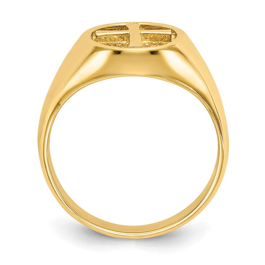 High-Quality 14K Gold Polished Eternal Life Cross Band Ring - Stylish Value