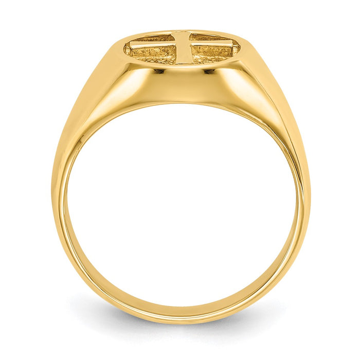 High-Quality 14K Gold Polished Eternal Life Cross Band Ring - Stylish Value-2