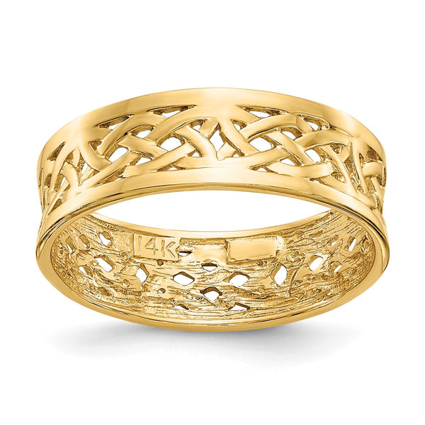 14K Gold Polished Celtic Knot Ring - Perfectly Crafted