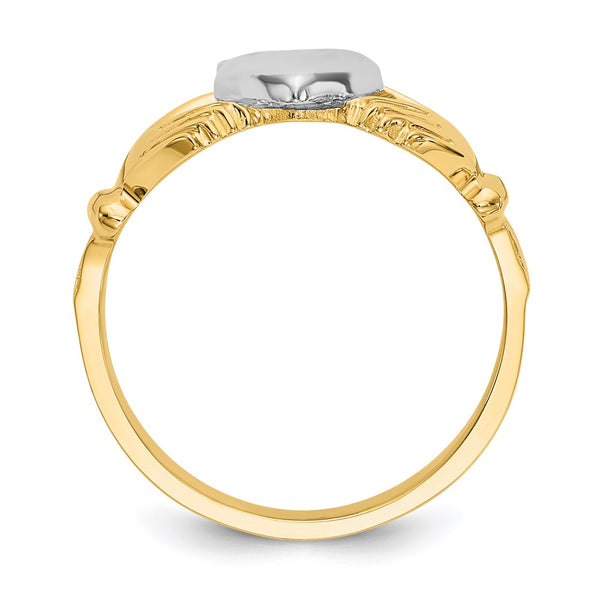 14K Two-Tone Men's Claddagh Ring