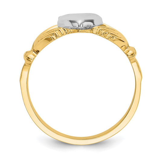 Buy Stylish 14K Two-Tone Men's Claddagh Ring - High-Quality Design