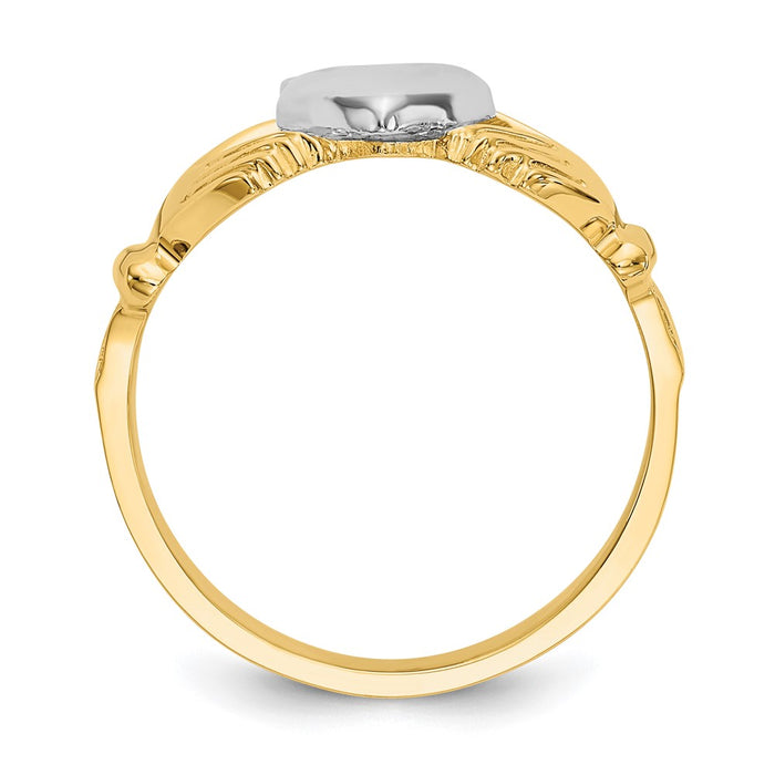Buy Stylish 14K Two-Tone Men's Claddagh Ring - High-Quality Design-2