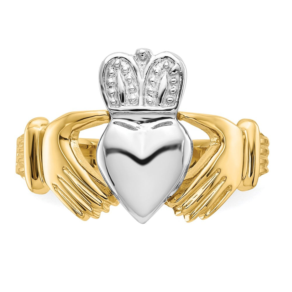 Buy Stylish 14K Two-Tone Men's Claddagh Ring - High-Quality Design
