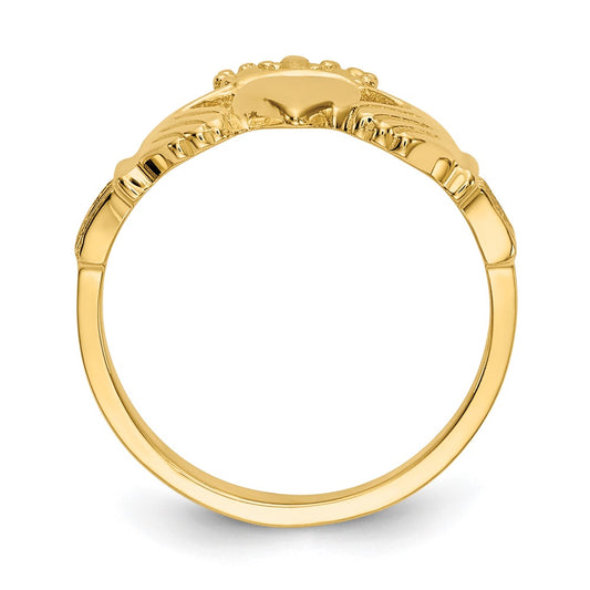 High-Quality 14K Gold Claddagh Ring - Stylish Design, Affordable Luxury