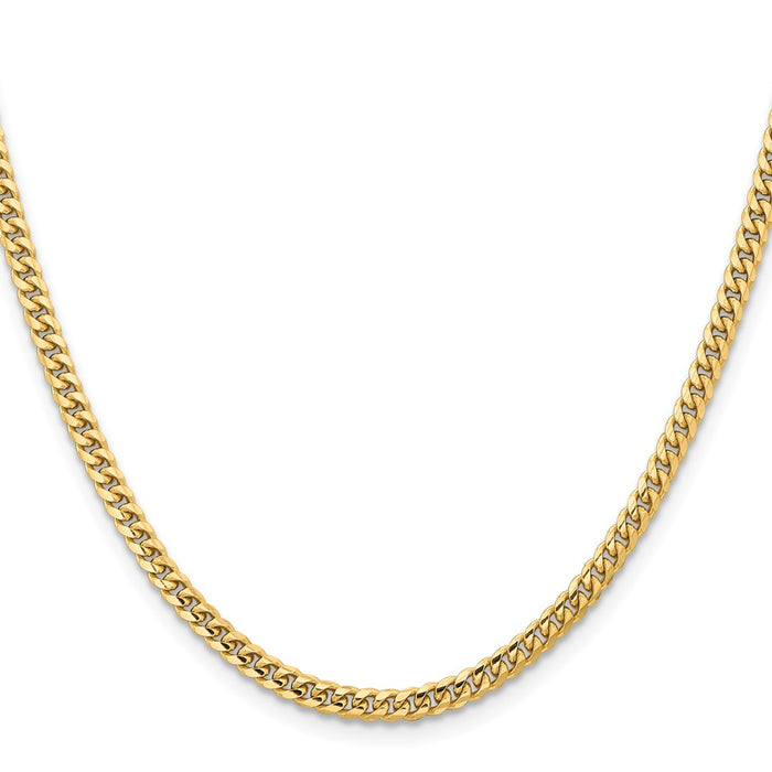 Shop 14K Solid Miami Cuban Link Chain - 24 Inch, 3.5mm, Stylish & Durable-2