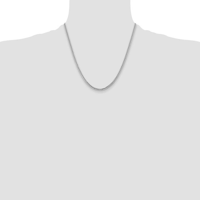 Buy Affordable 3.5mm 14K White Gold Solid Miami Cuban Link Chain-4
