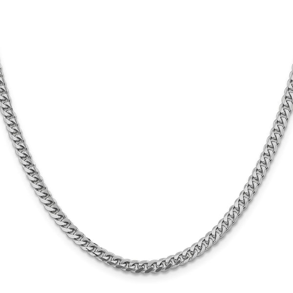14K White Gold 4.25mm Solid Miami Cuban Link Chain