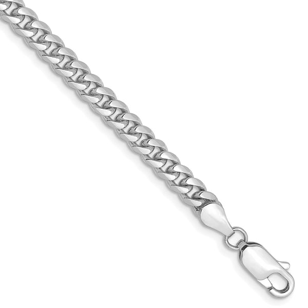 4.25mm Solid Miami Cuban Link Chain in 14K White Gold
