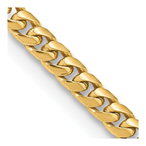 14K Solid Miami Cuban Link Chain - 18 Inch, 4.3mm