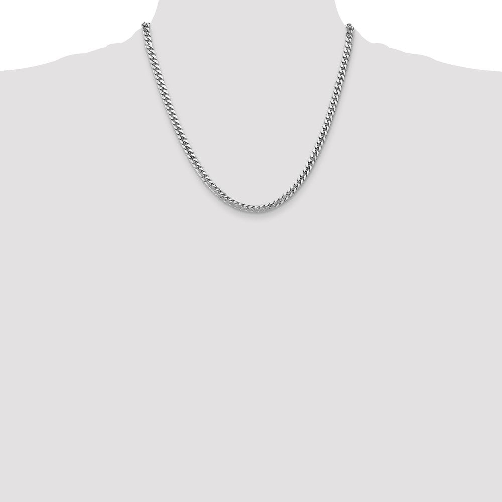 Buy Stylish 14K White Gold 20-Inch Solid Miami Cuban Link Chain - 4.3mm