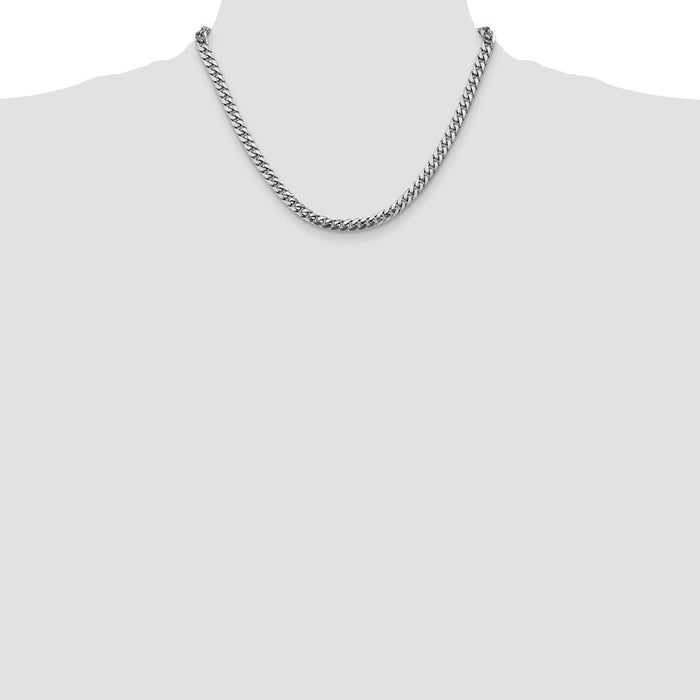 Buy Stylish 14K White Gold 18-Inch 5mm Miami Cuban Link Chain - Luxury Value-4