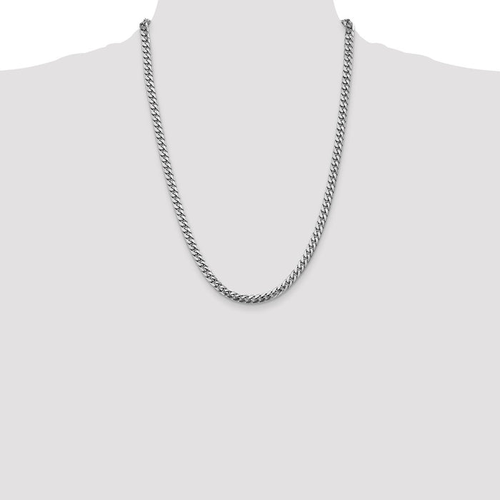 Exclusive 14K White Gold 24-Inch 5mm Miami Cuban Link Chain - Luxury Style-4