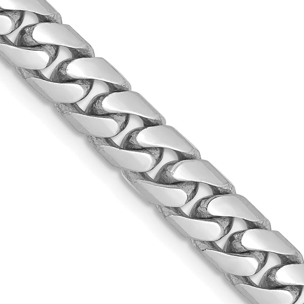 14K White Gold Cuban Link Chain - 5.5mm
