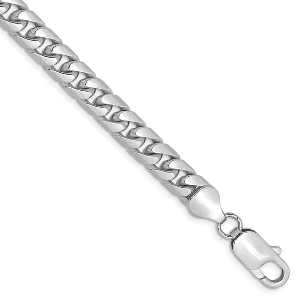 14K White Gold 6.25mm Solid Miami Cuban Link Chain