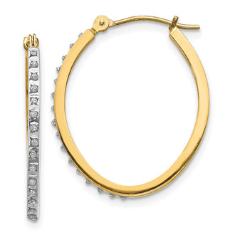 Buy 14K Gold Diamond Oval Hinged Hoop Earrings - Stylish Luxury Design, 1.5"