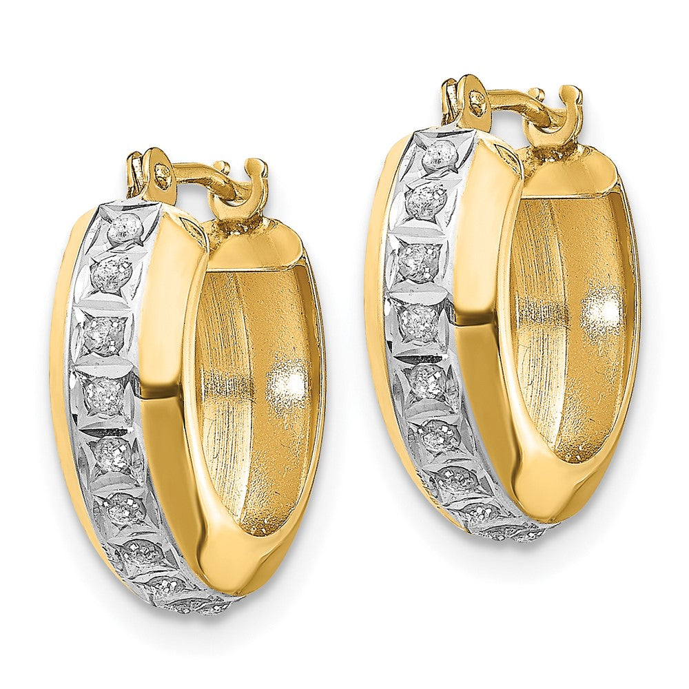 Shop Stylish 14K Gold Diamond-Studded Round Huggy Hoop Earrings | Clearance