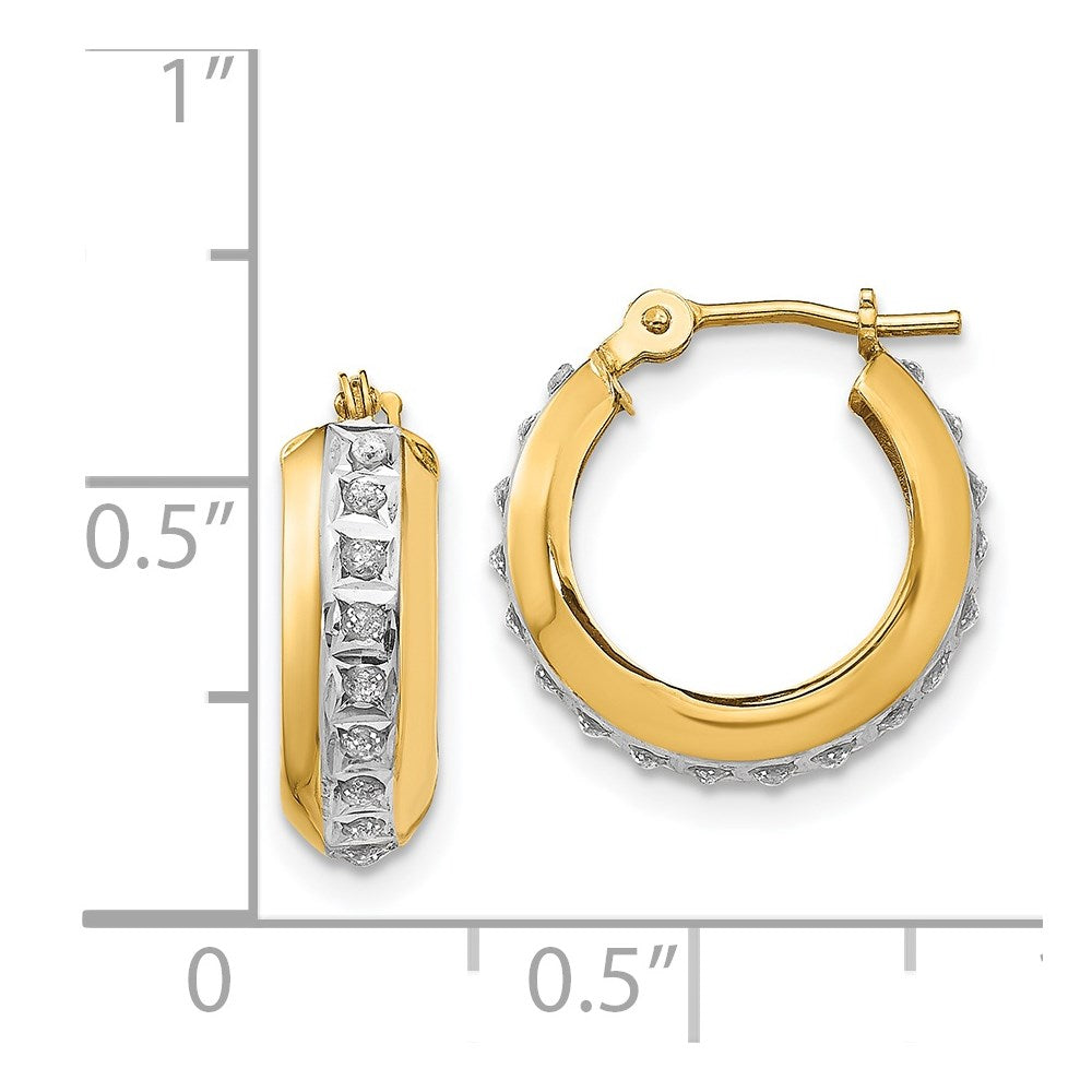 Shop Stylish 14K Gold Diamond-Studded Round Huggy Hoop Earrings | Clearance