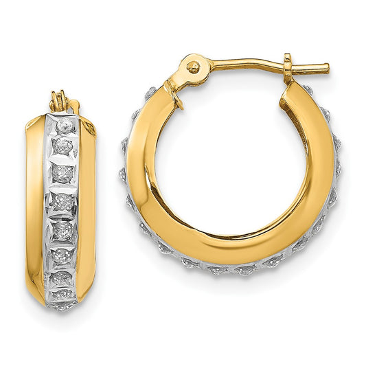 Shop Stylish 14K Gold Diamond-Studded Round Huggy Hoop Earrings | Clearance