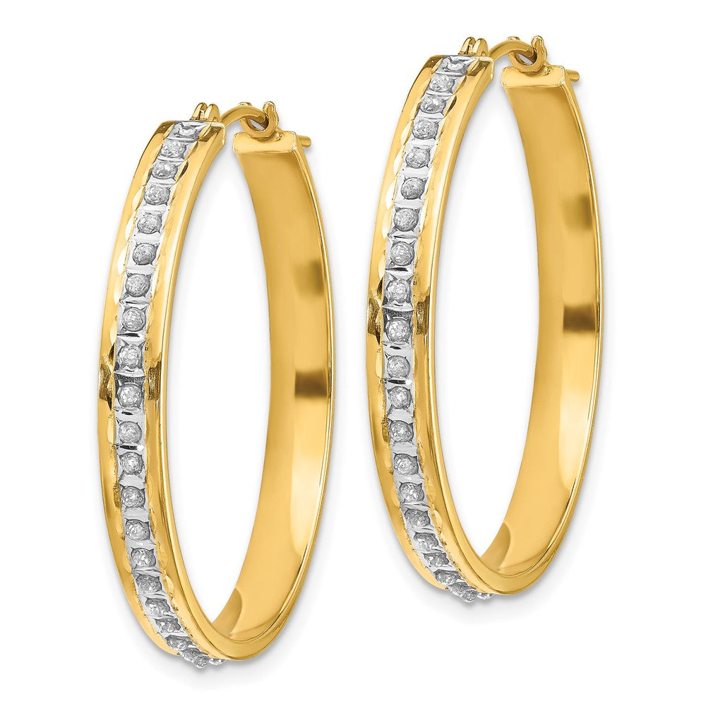 Buy Exclusive 14K Gold Diamond-Studded Round Hoop Earrings - Stylish & Affordable!