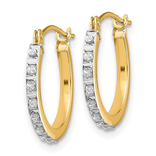 High-Quality 14K Gold Diamond-Studded Small Hinged Hoop Earrings - Stylish Value