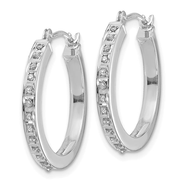 14K White Gold Diamond-Studded Hoop Earrings - Style GR1-1016523