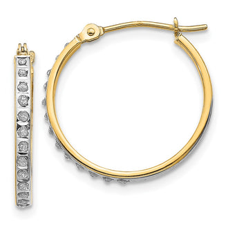 Shop Exclusive 14K Gold Diamond-Studded Round Hoop Earrings - Stylish Value