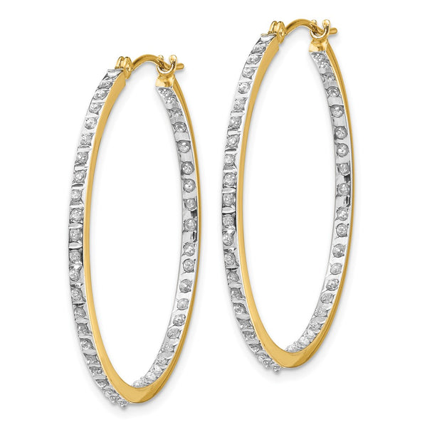 14K Gold Diamond-Encrusted Round Hoop Earrings - Style GR1-1002292