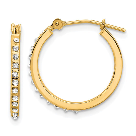 Buy Stylish 14K Polished Diamond Hoop Earrings - Fascination Collection