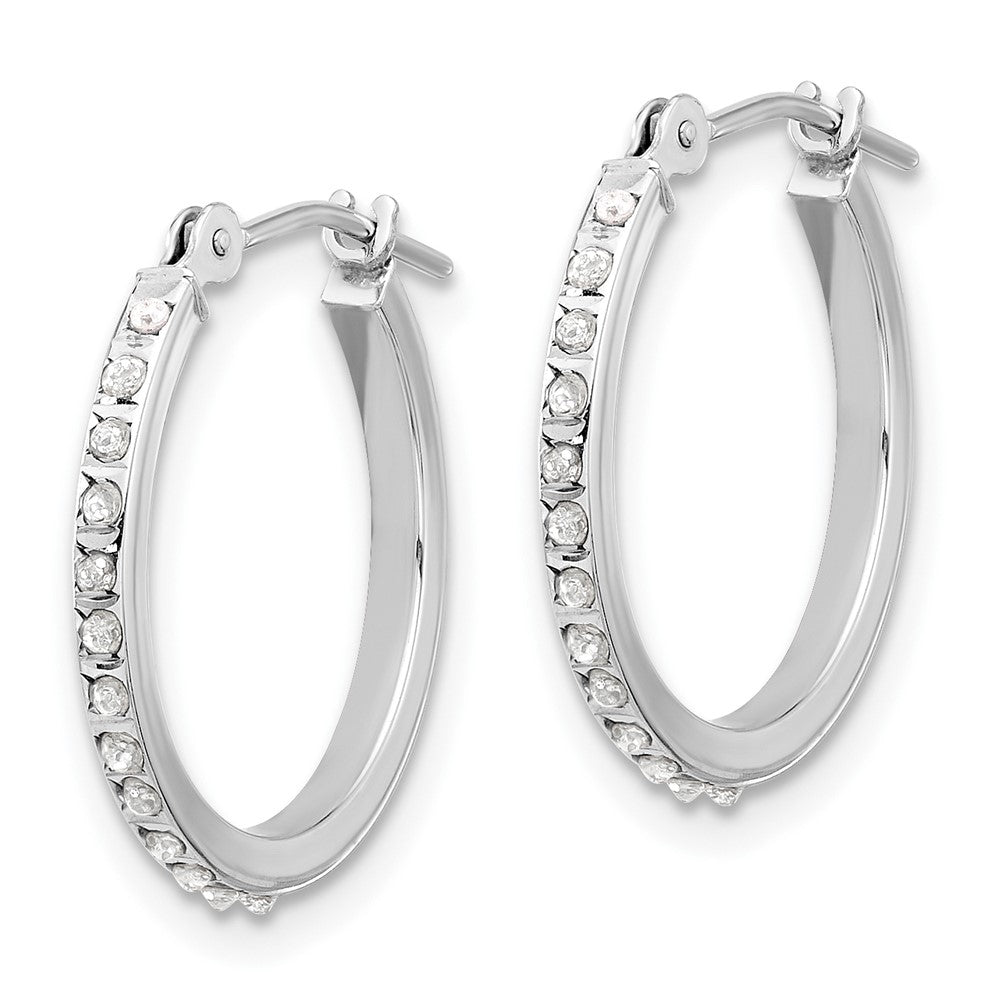 Order High-Quality 14K White Gold Hoop Earrings with Diamond Accents - Stylish Value