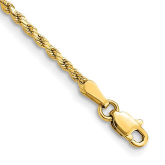 Buy Stylish 14K Gold 7-Inch 2mm Diamond-Cut Rope Chain - Luxury Value!