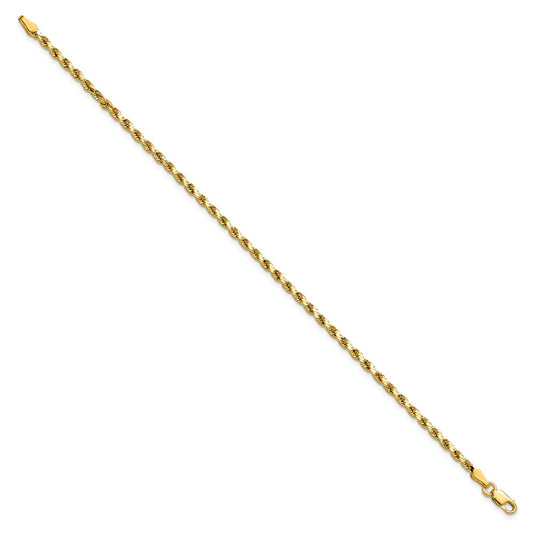 Shop Stylish 14K Gold 8-Inch Diamond-Cut Rope Chain - 2.5mm, Luxury Accessory