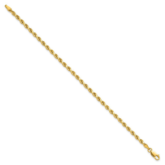 Shop 14K Gold 7-Inch 3mm Diamond-Cut Rope Chain - Stylish & Affordable Luxury