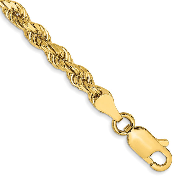 14K Gold 7-Inch 3.5mm Diamond-Cut Rope Chain