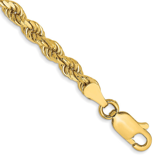 Buy 14K Gold 8-Inch Diamond-Cut Rope Chain, 3.5mm - Stylish & Affordable!