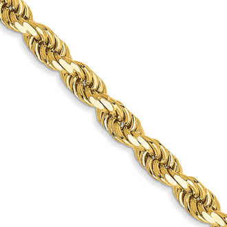 Shop Stylish 14K Gold 22-Inch 3.5mm Diamond-Cut Rope Chain - Luxury Value!