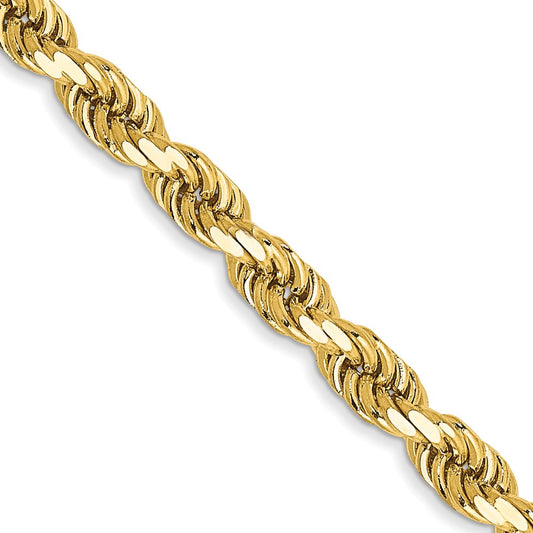 Shop Stylish 14K Gold 22-Inch 3.5mm Diamond-Cut Rope Chain - Luxury Value!