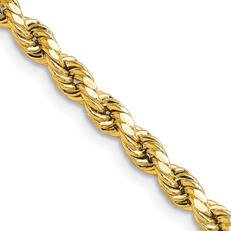 Buy 14K Gold 24-Inch 4mm Diamond-Cut Rope Chain - Stylish & Affordable