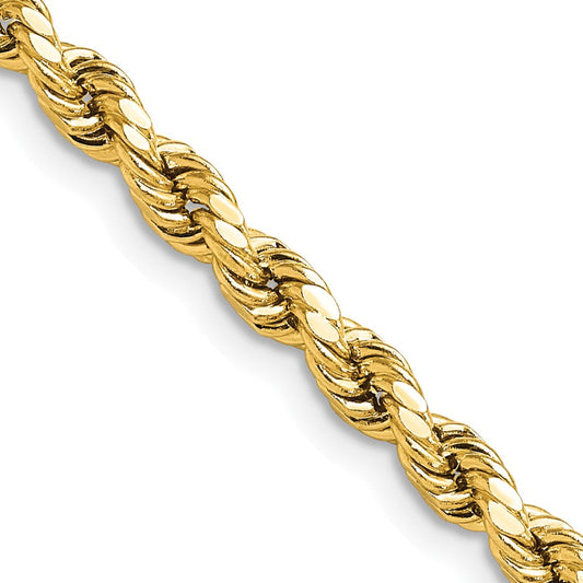 Buy 14K Gold 22-Inch 4mm Diamond-Cut Rope Chain - Stylish & Affordable!
