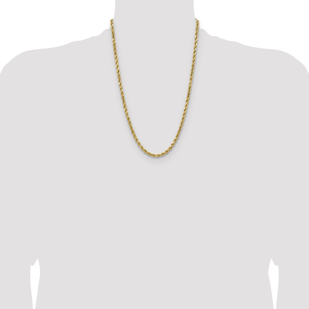 Buy Stylish 14K Gold 24-Inch 4.9mm Diamond-Cut Rope Chain - Luxury Value!